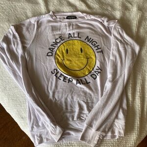 God Save LA Comfy Crewneck Smile Smiley Logo DANCE ALL NIGHT SLEEP ALL DAY (2)